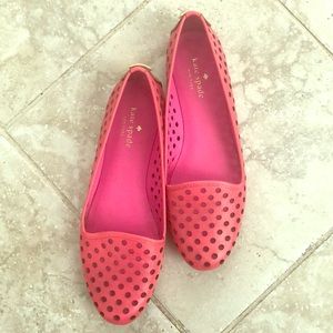 Kate Spade Hot Pink Leather Flats Size 8